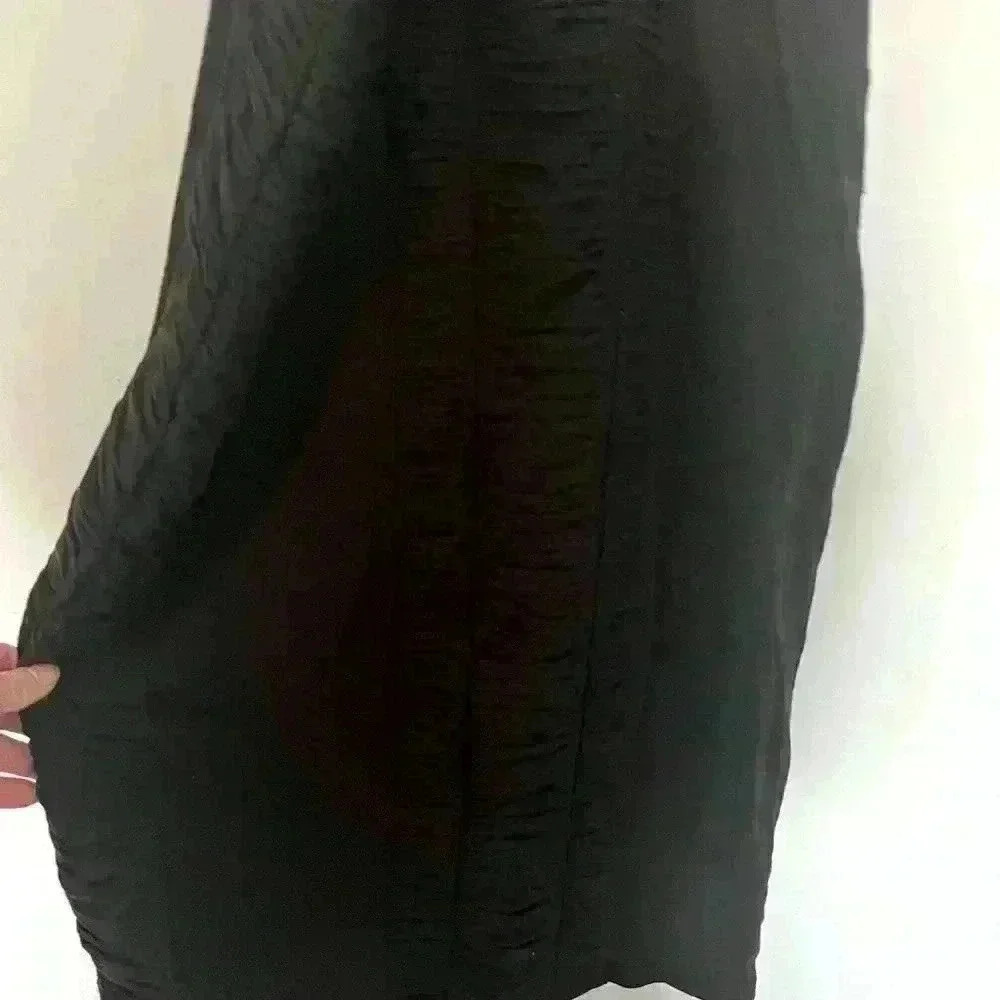 Leifsdottir Cotton Jersey Ruched Dress in Black Size L - Picture 6 of 11